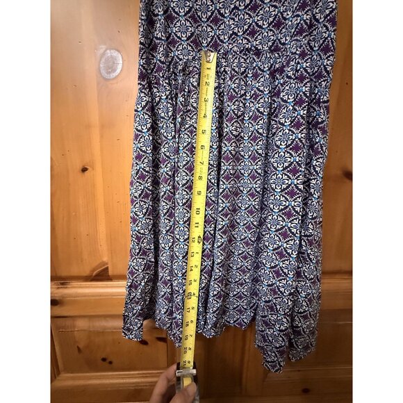 Express Purple Geometric Printed Sleeveless Sundress Small Spaghetti Straps Rayo - Picture 8 of 8